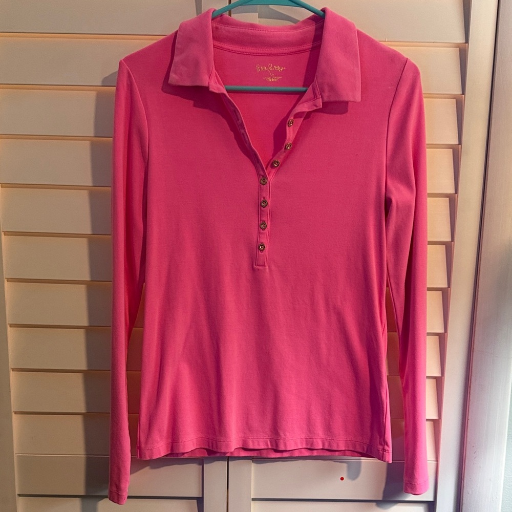 Lilly Pulitzer Reema Resort Pink Shirt